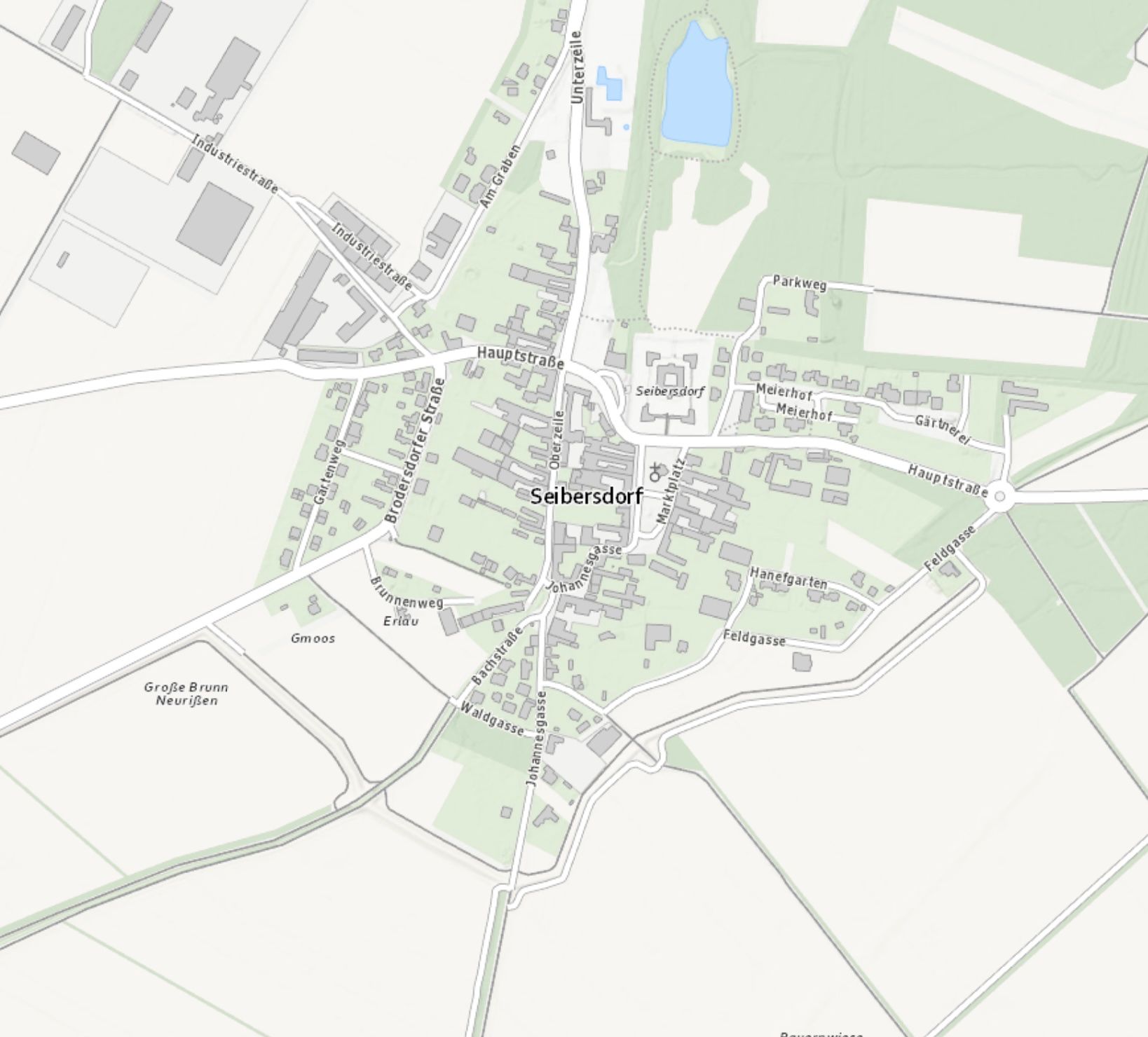 Karte von Seibersdorf mit Standort des Gasthaus Hirschbeck Mobil